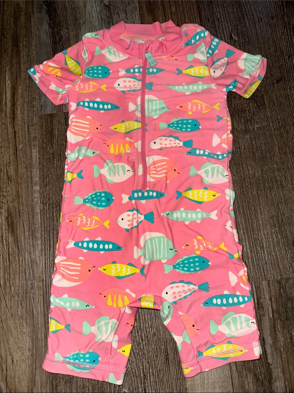 Carter's Pink Fish Print One-Piece Swimsuit